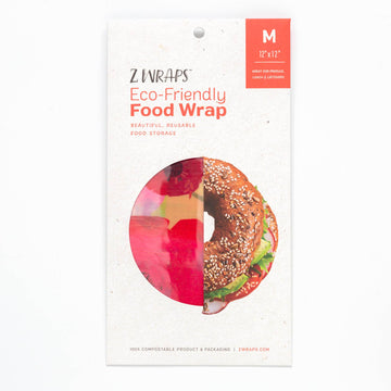 Z Wraps Medium Reusable Beeswax Food Wrap in Painted Poppy