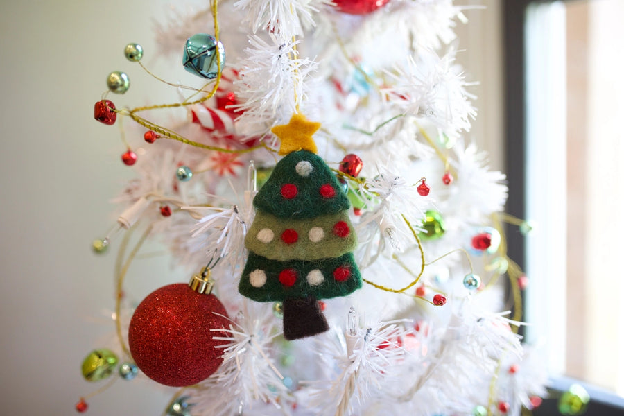 Christmas Tree with Star Felt Wool Ornament