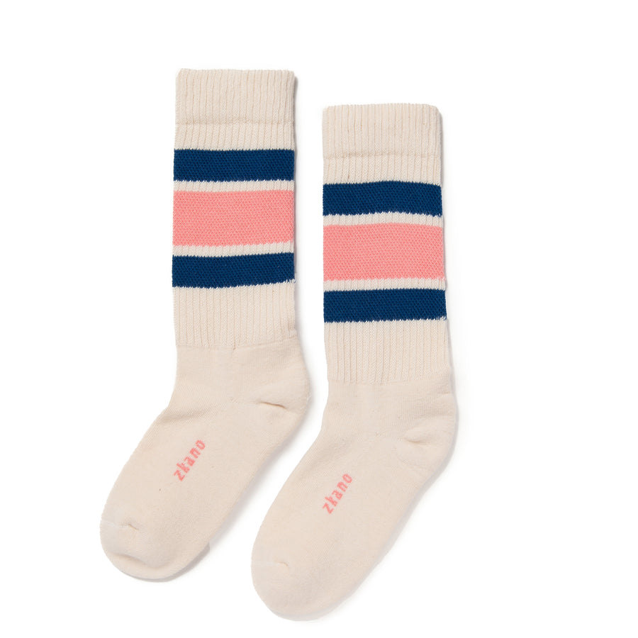 Zkano Women's 1991 Retro Stripe Cushioned Crew Coral