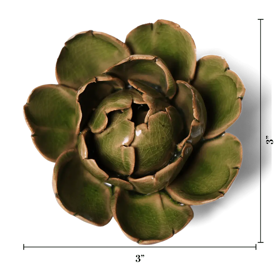 Ceramic Flower Wall Art Peony Green 12: Peony Green