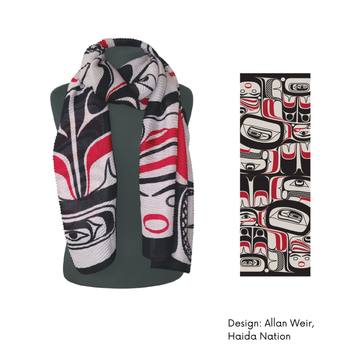 Eco Scarf w/ Contemporary Indigenous Design : Eagle Vision