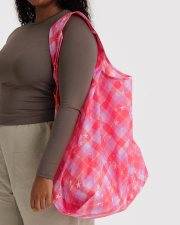 Big BAGGU Pink Star Plaid