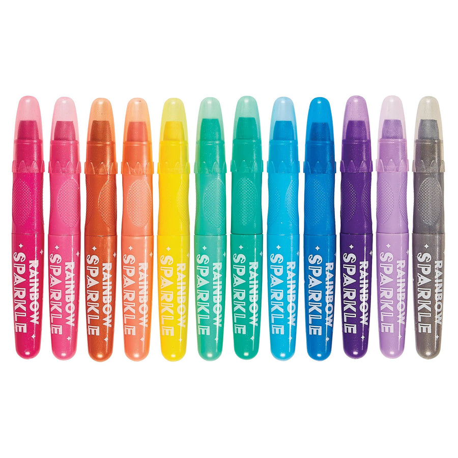 Rainbow Sparkle Metallic Watercolor Gel Crayons - Set of 12