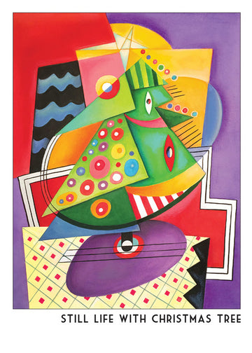 Still Life With Christmas Tree Picasso Individual Holiday Card