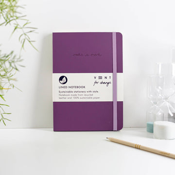 VENT A5 Notebook Lined Recycled Leather - Purple