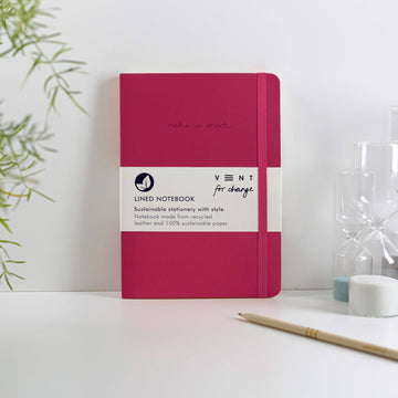 VENT A5 Notebook Lined Recycled LeatheR - Pink