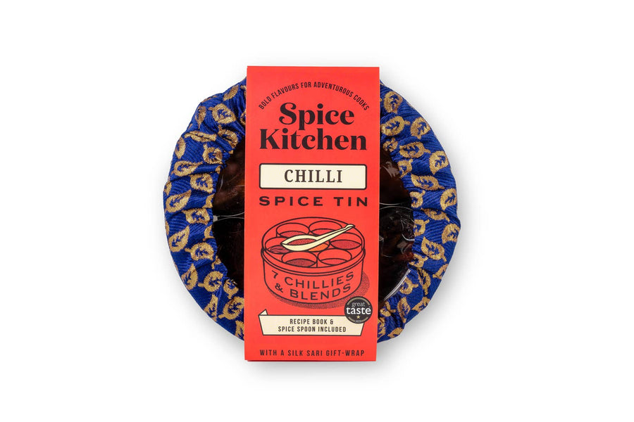 Chilli Tin with 7 Chillies & Blends and Silk Sari Wrap