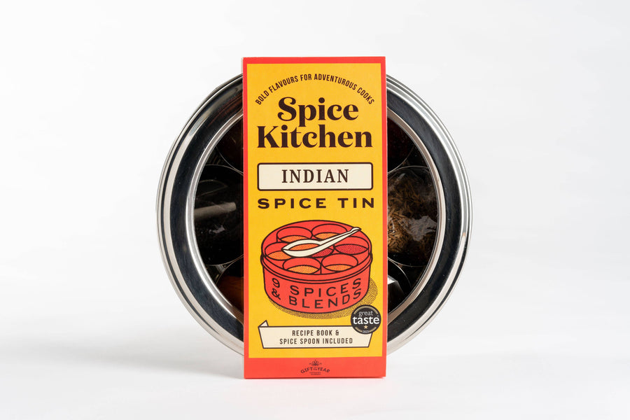 Indian Spice Tin with 9 Spice and Silk Sari Wrap