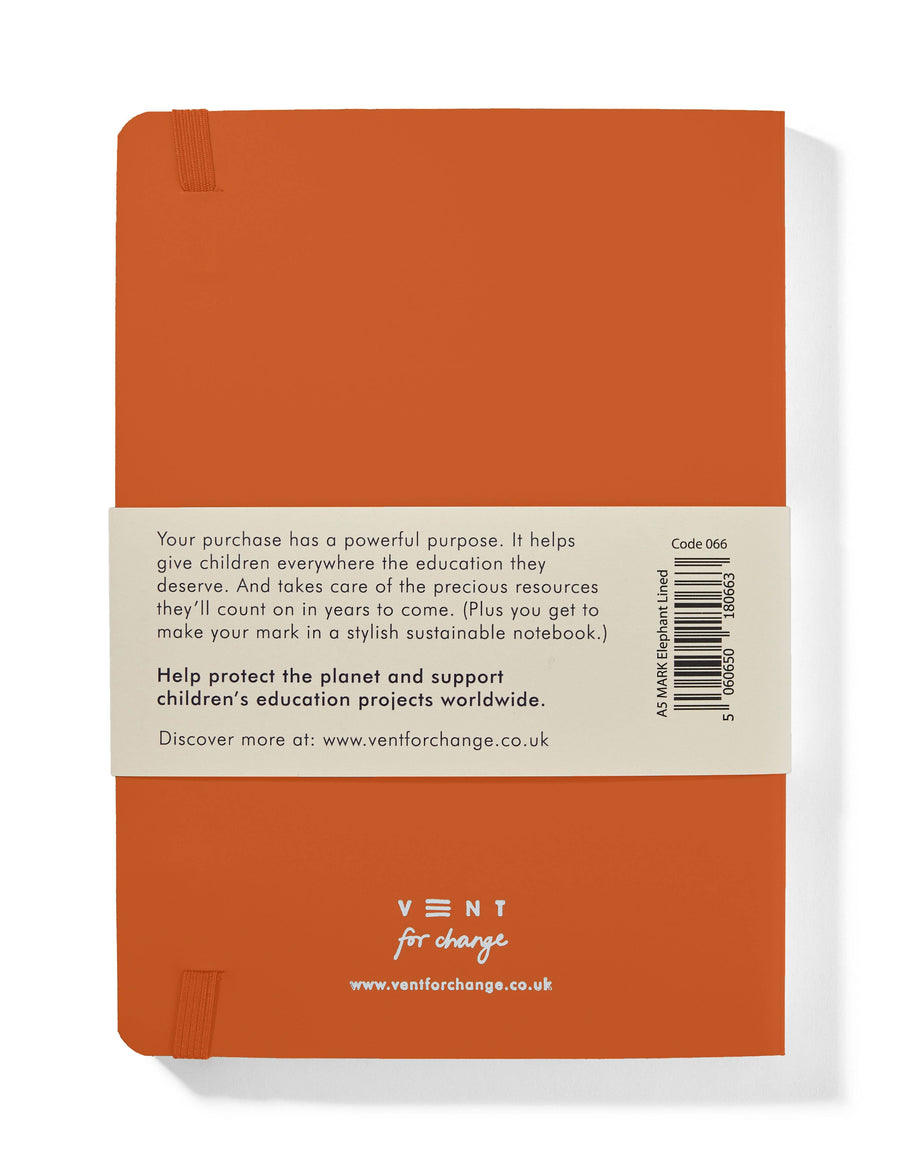 VENT A5 Notebook Lined Recycled Leather - Orange