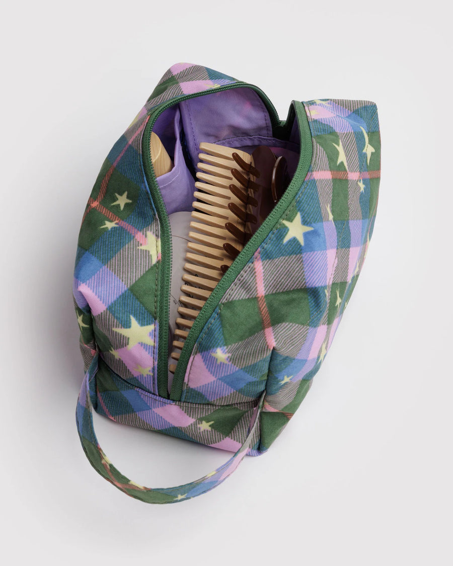 Dopp Kit - Green Star Plaid