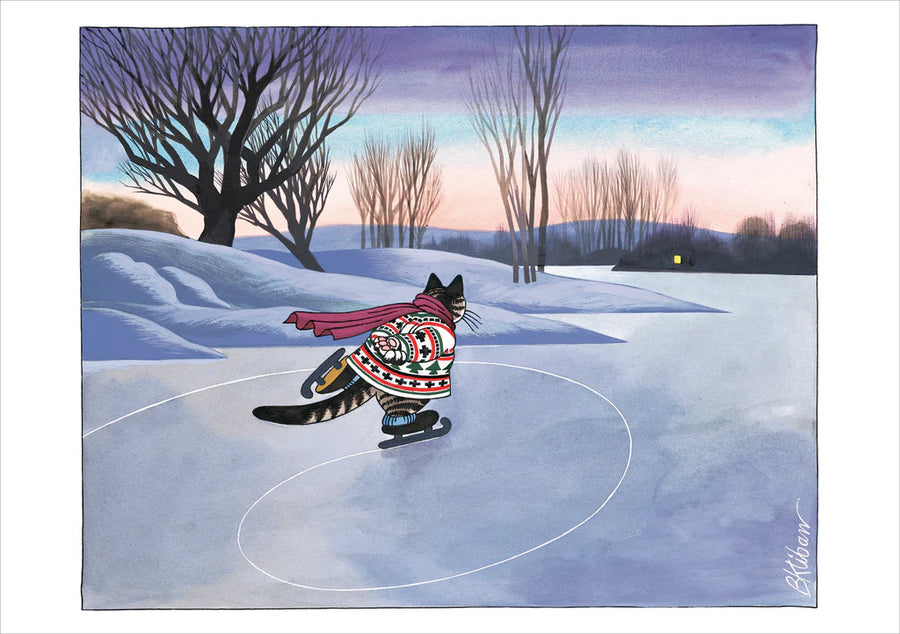 B. Kliban: Cat Skating Holiday Cards