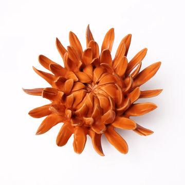 Ceramic Flower Wall Art Collection 11 Mum Orange