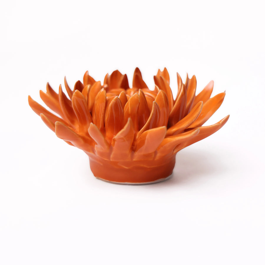 Ceramic Flower Wall Art Collection 11 Mum Orange