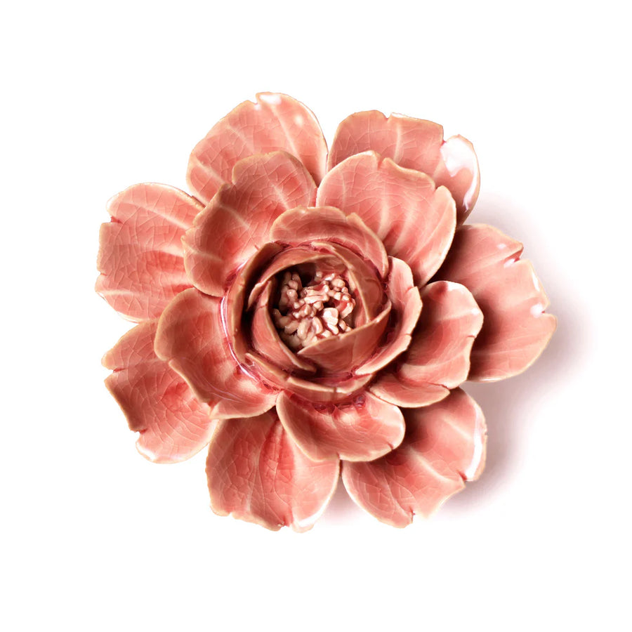 Ceramic Flower Wall Art Collection 12 Rose Pink