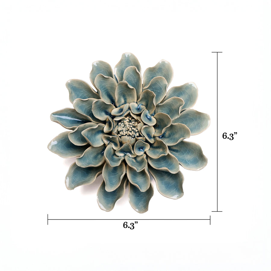 Ceramic Flower Wall Art Collection 13 Teal Flower