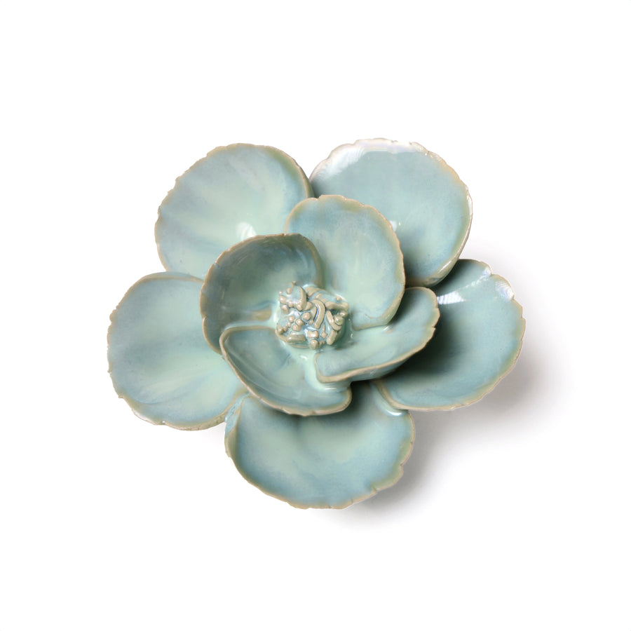 Ceramic Flower Wall Art Collection 13 Teal Lotus