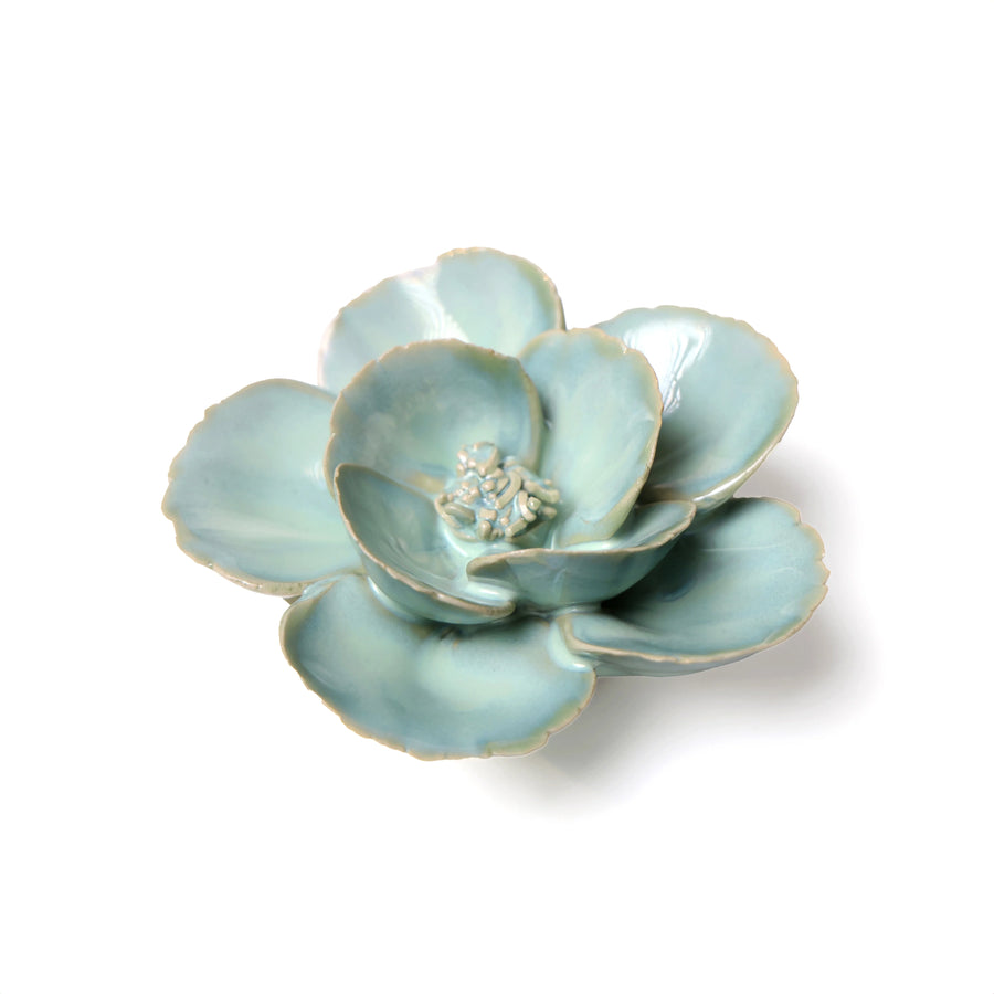 Ceramic Flower Wall Art Collection 13 Teal Lotus