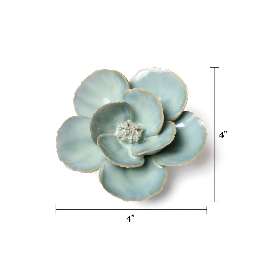 Ceramic Flower Wall Art Collection 13 Teal Lotus