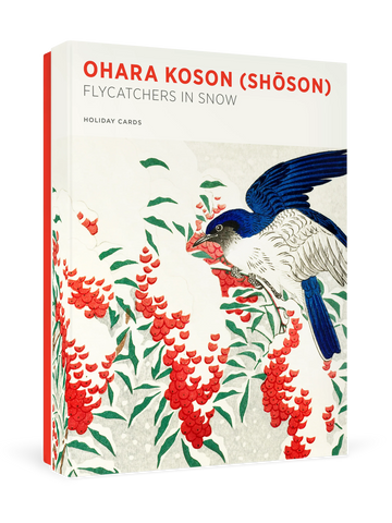 Ohara Koson (Shōson): Flycatchers in Snow Holiday Cards