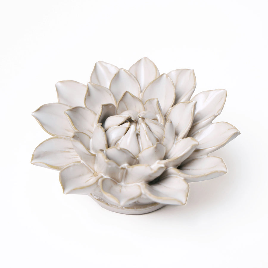 Ceramic Flower Wall Art Ivory Collection - Dahlia