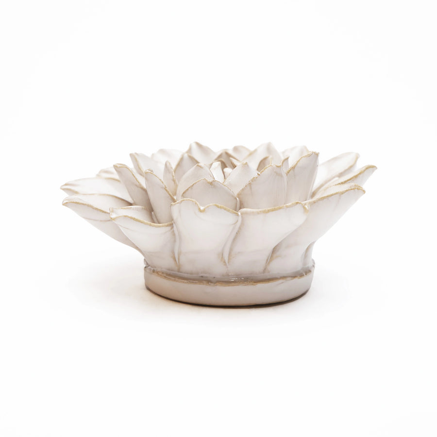 Ceramic Flower Wall Art Ivory Collection - Dahlia