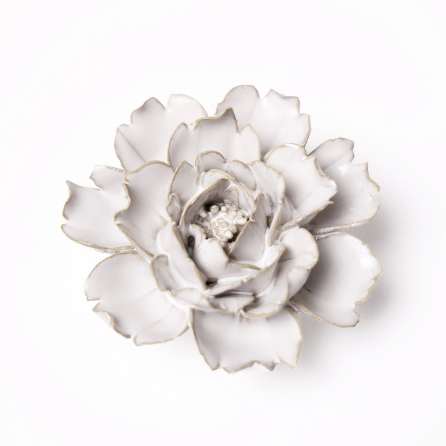 Ceramic Flower Wall Art Ivory Collection - Rose