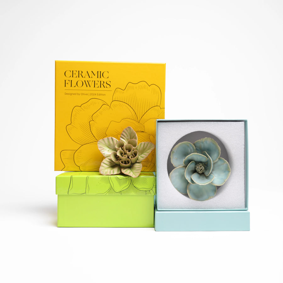 Ceramic Flower Wall Art Collection 13 Teal Lotus