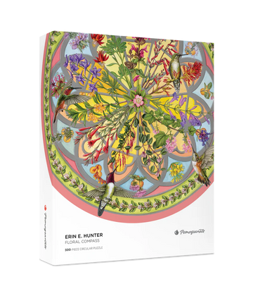 Erin E. Hunter: Floral Compass 500-Piece Circular Jigsaw Puzzle