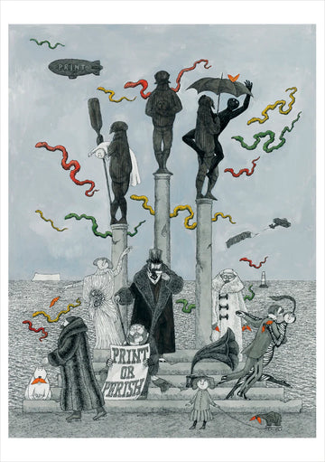 Edward Gorey: Print or Perish Notecard