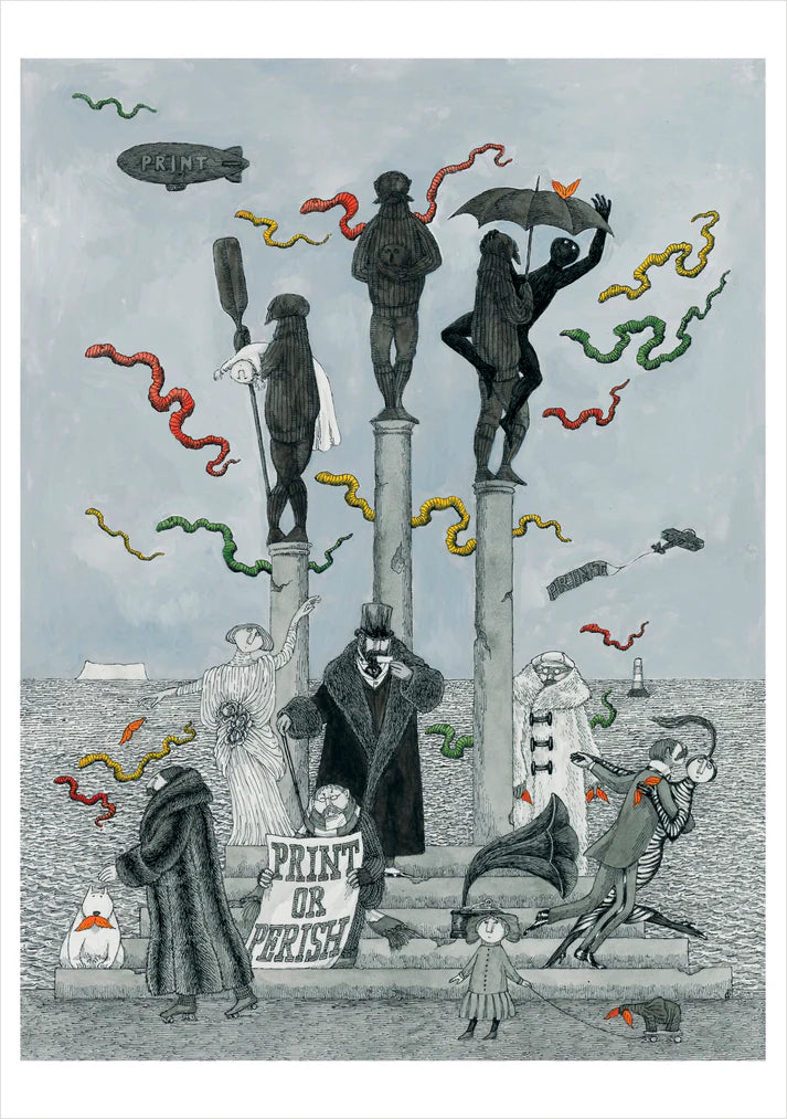 Edward Gorey: Print or Perish Notecard