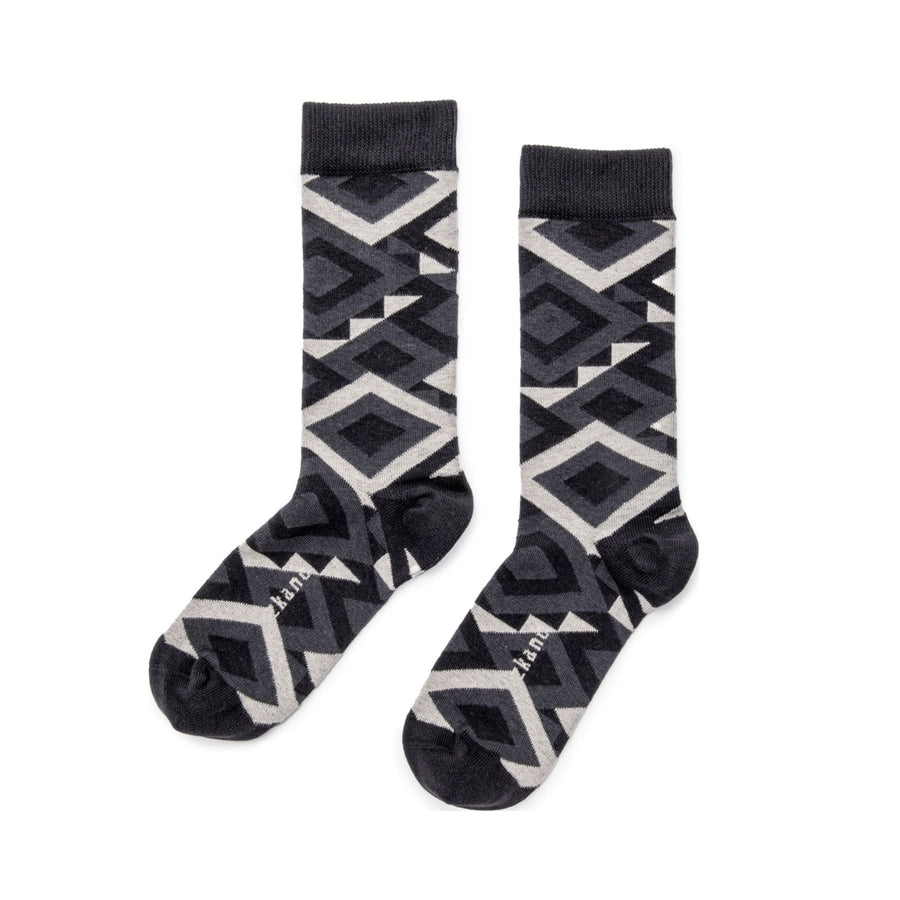 Zkano Southwest Men's Crew Socks Charcoal