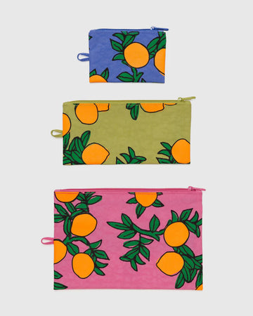 BAGGU Flat Pouch Set Orange Trees