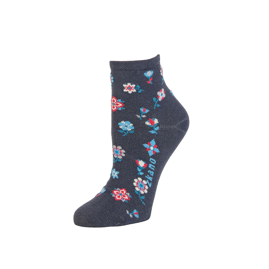 Zkano Folksy Floral Women's Anklet Socks Indigo