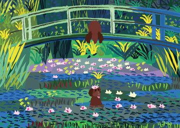 Dogs in the Monet Birthday Card