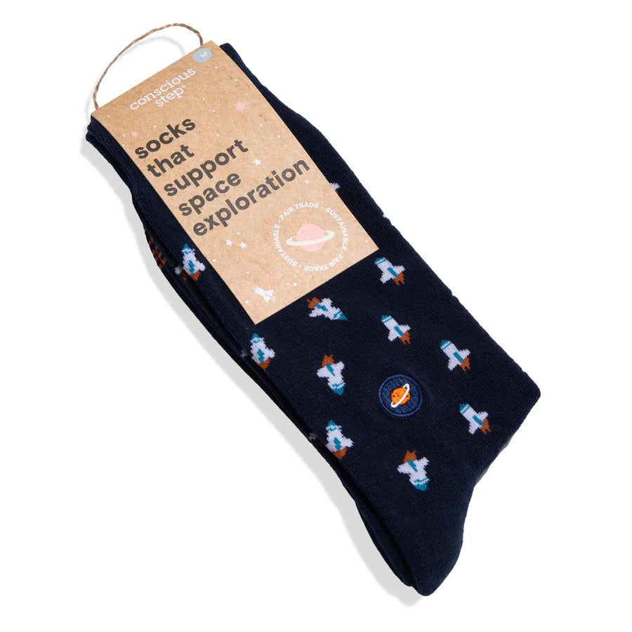 Support Space Exploration Socks MEDIUM Blue