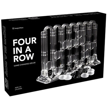 Four In A Row Game - Clear Acrylic with Black and Frosted Game Pieces