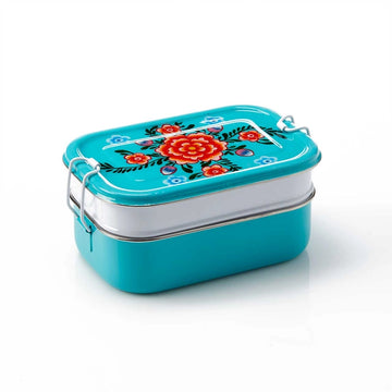 Bright Floral Bento Box: Turquoise