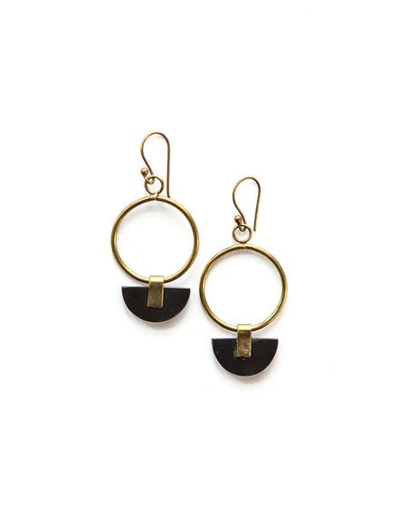 Art Deco Half Moon Earrings