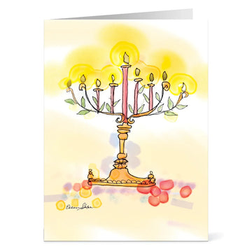 Sklar: Golden Lights Hanukkah Cards