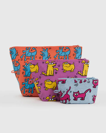 BAGGU Keith Haring Go Pouch Set