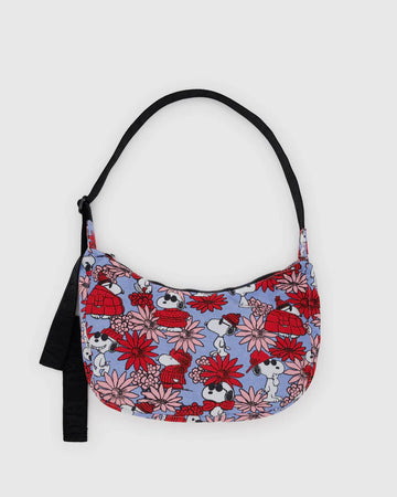 BAGGU Crescent Bag Floral Snoopy