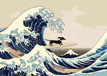 Dachshunds Wave Birthday Card