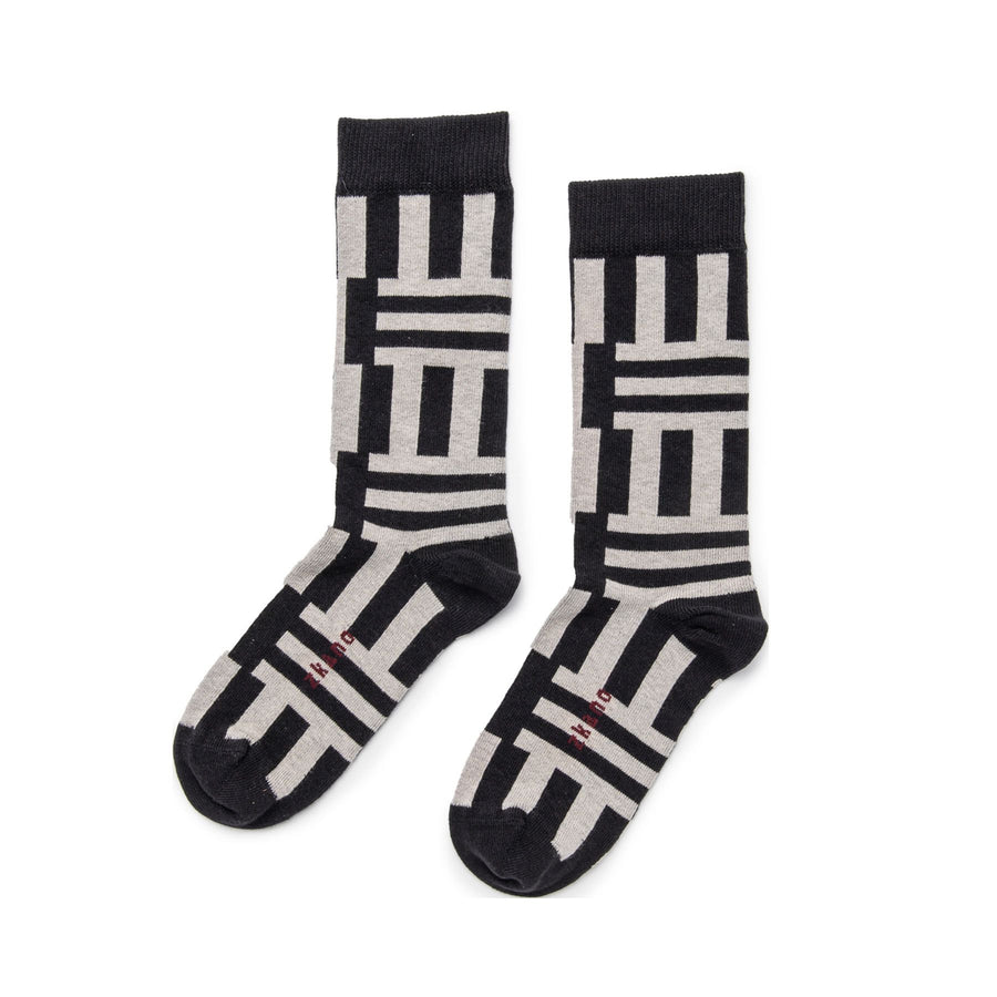 Zkano Geo Stripe Men's Crew Socks Black