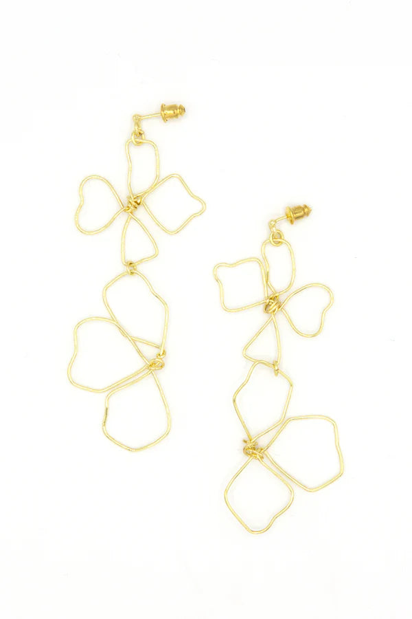 Continuous Line Art Earrings - Wildflower