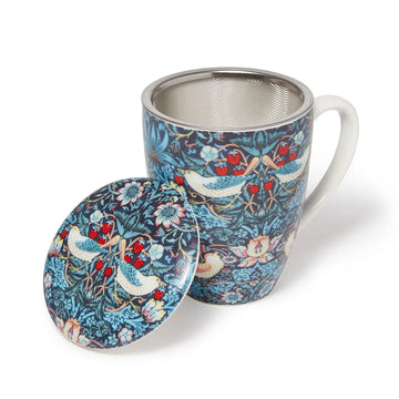 William Morris Strawberry Thief Covered Mug with Tea Infuser