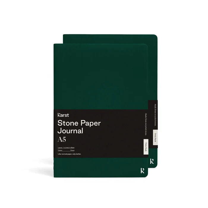 Karst A5 Softcover Daily Journal Twin Pack - Forest