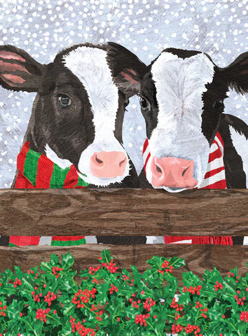 Two Snow Cows Boxed Holiday Cards