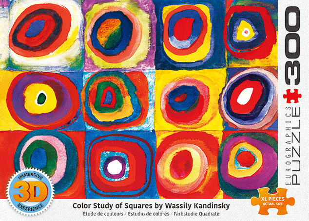 Kandinsky: Color Study of Squares 3D Lenticular 300 Piece Puzzle