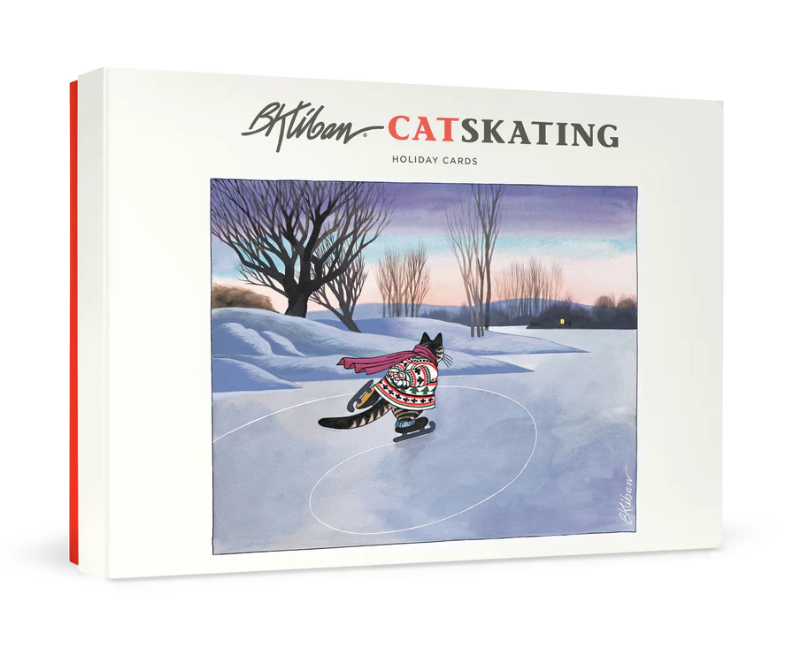 B. Kliban: Cat Skating Holiday Cards