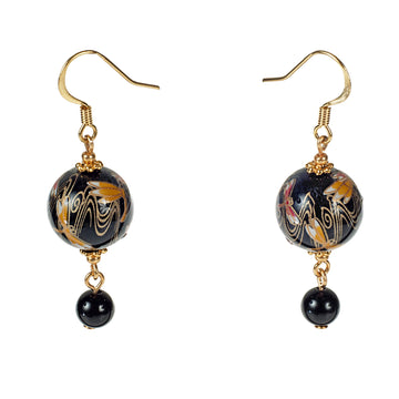 Black Tensha Dragonfly & Onyx Drop Earring